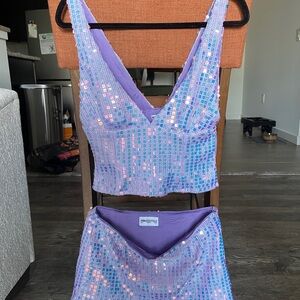 Princess Polly Lavender Sequin Bra Set